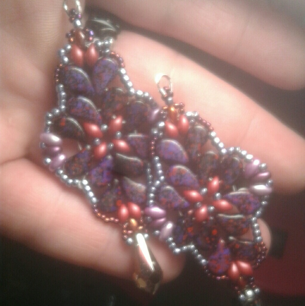 Purple splash Paisleys earrings